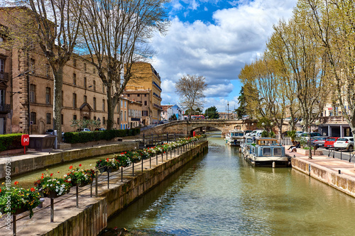 The Canal de la Robine in Narbonne city. France