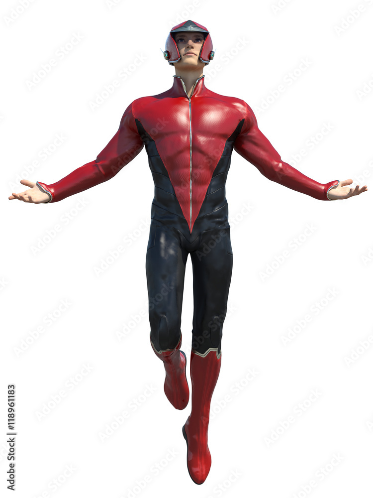 3d CG illustration of super hero male isolated on white 3d CG illustration of super hero male isolated on white