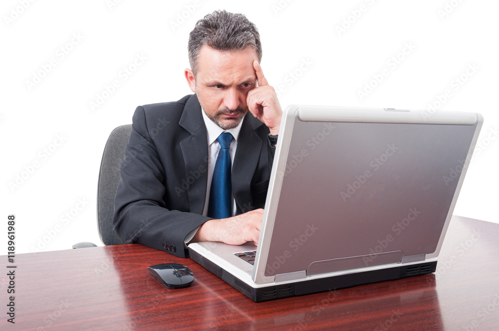 Professional stock broker examining the market Professional stock broker examining the market