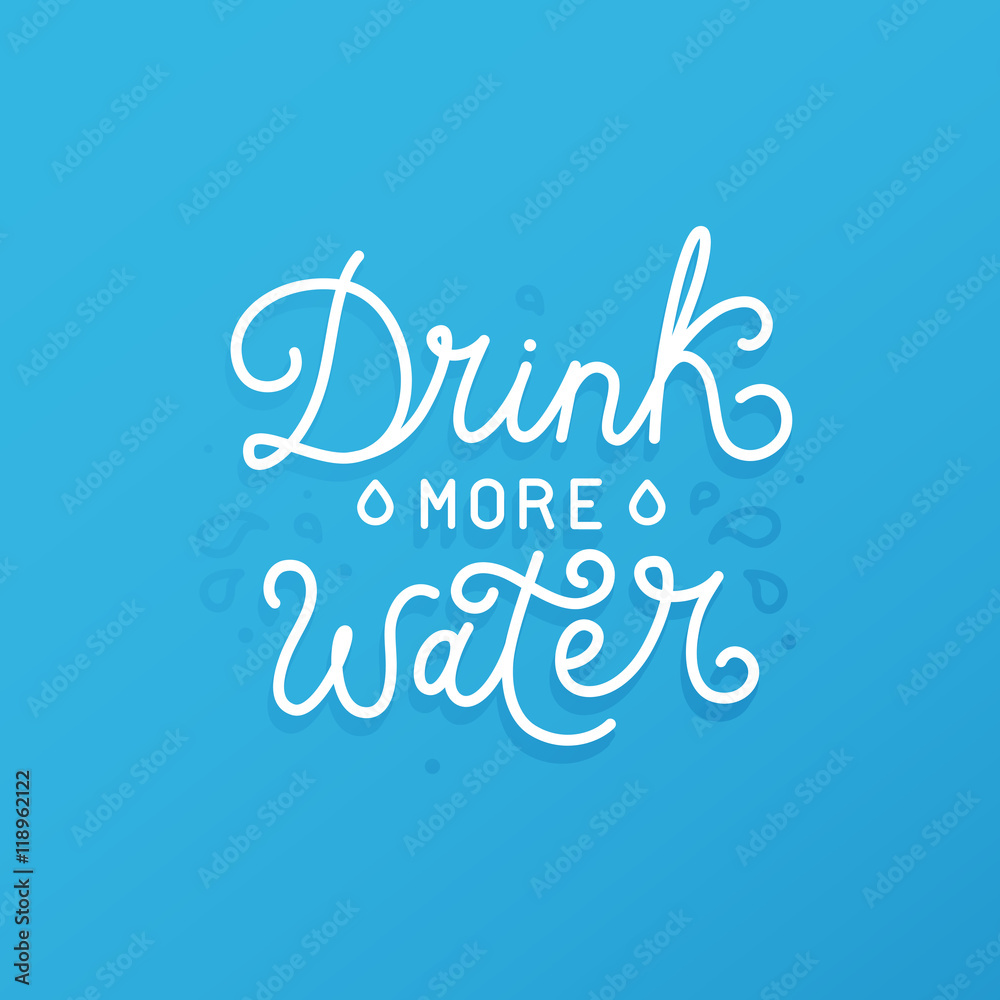Vector logo design template with hand-lettering text -drink more
