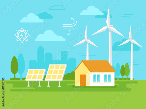Vector illustration in simple flat style - alternative and renew