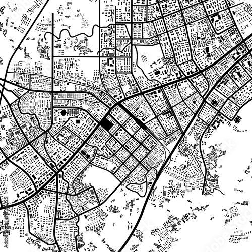 3d illustration of city topographic map