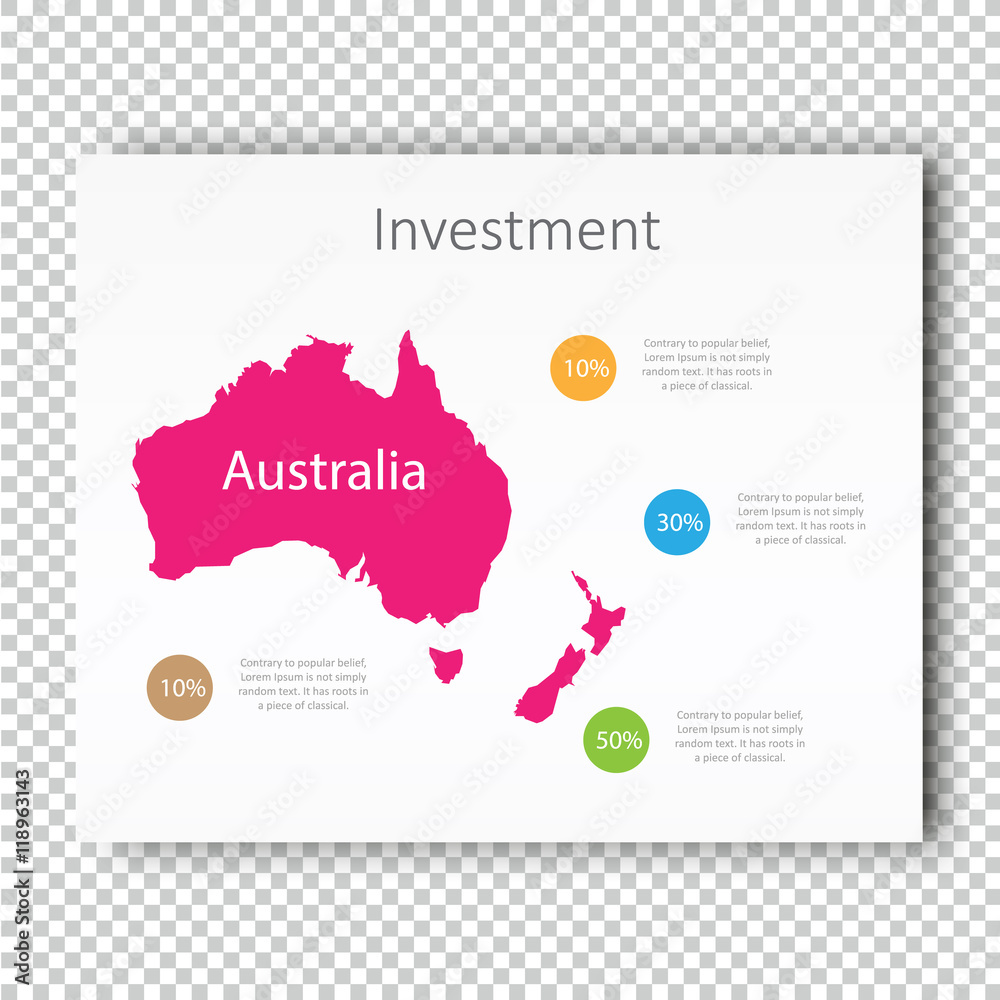 Infographic Investment slide of Australia Map Presentation Template