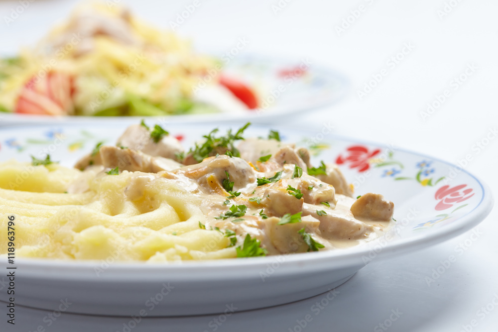 mashed potato with meat