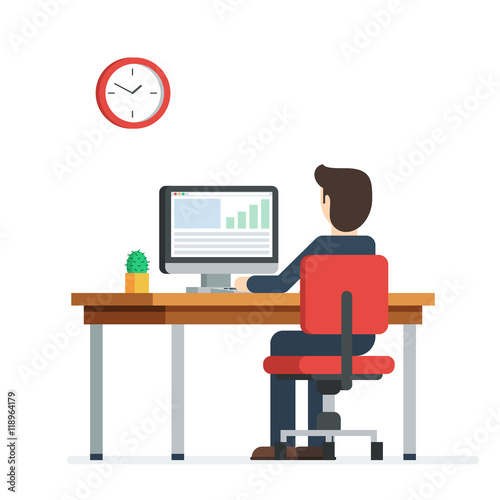 Business man working on computer