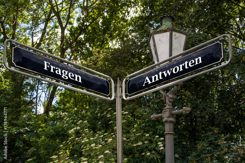 Fototapeta premium Schild 105 - Antworten