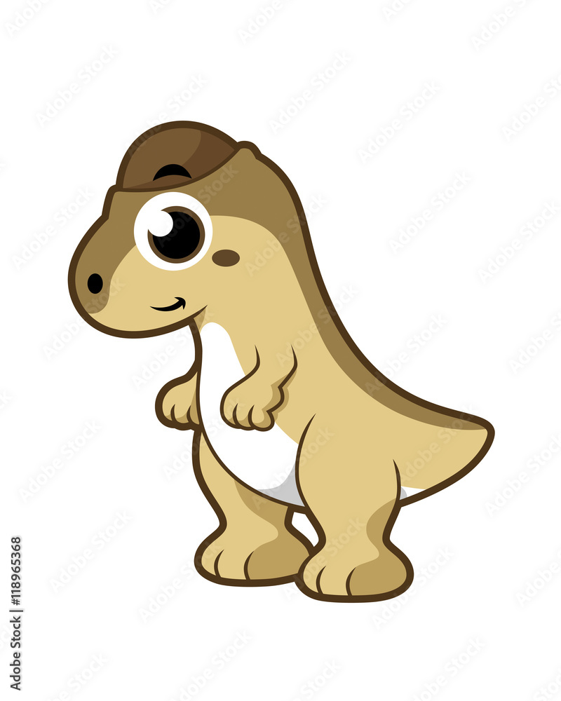 Fototapeta premium Cute illustration of a Pachycephalosaurus dinosaur.