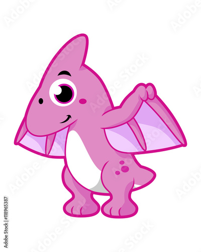 Cute illustration of a pterodactyl.