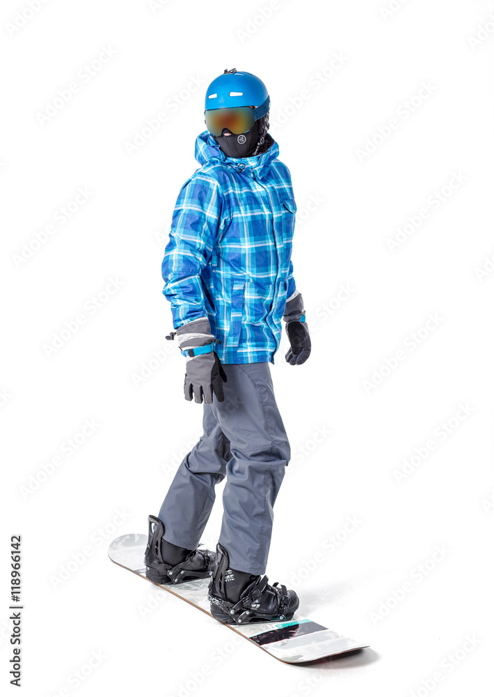 Portrait of young man in sportswear with snowboard isolated on a white background. Portrait of young man in sportswear with snowboard isolated on a white background.