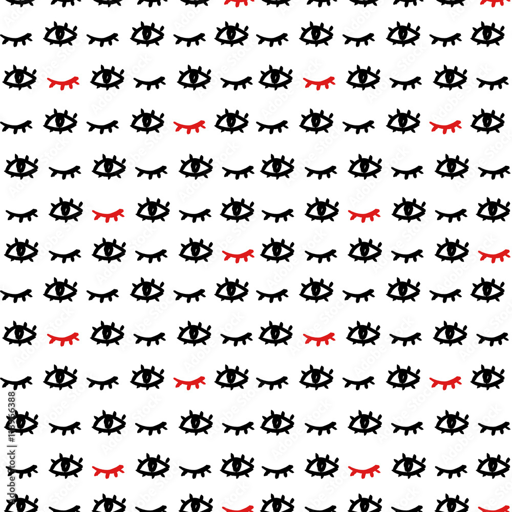 Hand drawn grunge illustration - print of open and close eyes. Hand drawn grunge illustration - print of open and close eyes.