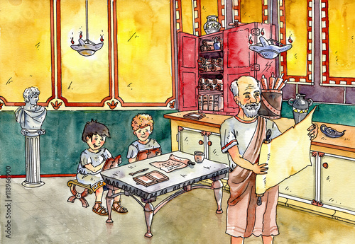 Valokuvatapetti Schule in der Antike