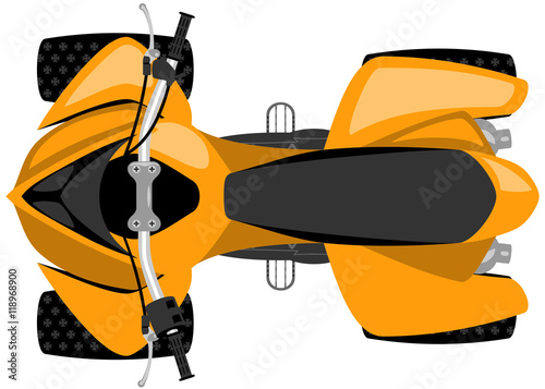 classic sport racing all-terrain vehicle isolated top view