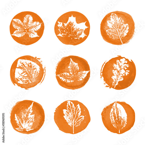 Leaves imprints icons