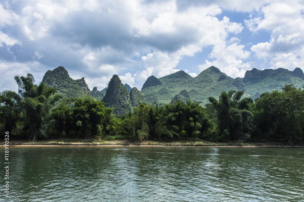 Lijiang River and Karst mountains scenery ,Guilin,China
