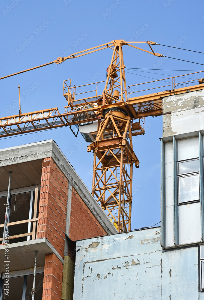 Tower crane at the construction site Tower crane at the construction site