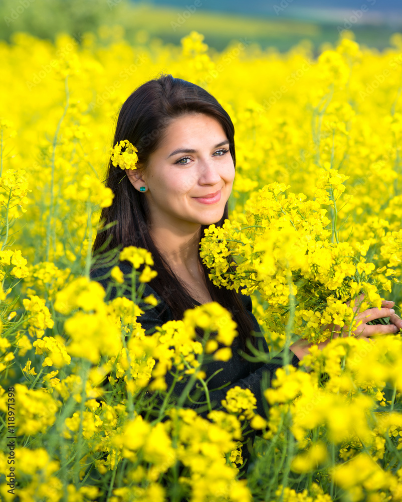 portrait of a beautiful girl in the colza field portrait of a beautiful girl in the colza field