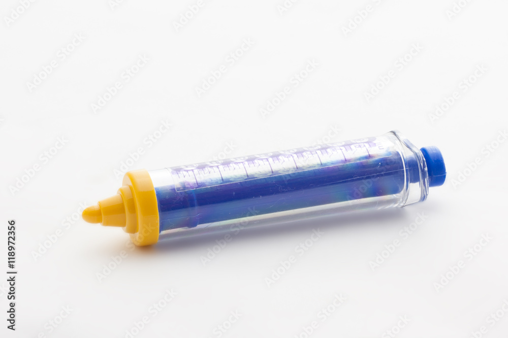 Toy syringe on white background Toy syringe on white background