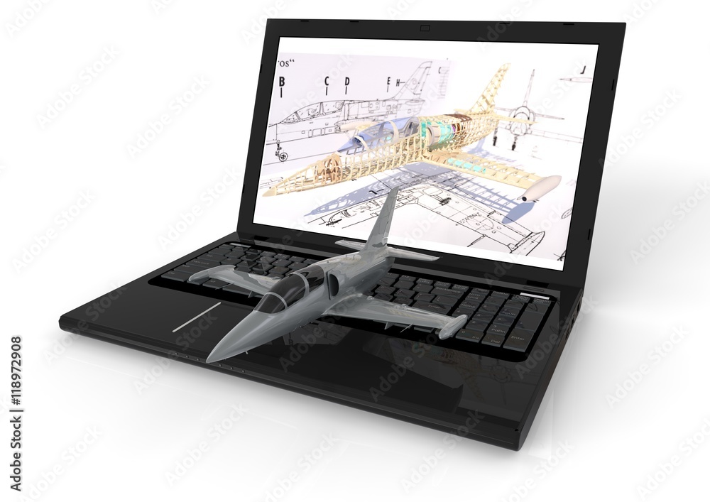 Aeronautical engineering/ 3D render image representing aeronautical engineering Aeronautical engineering/ 3D render image representing aeronautical engineering