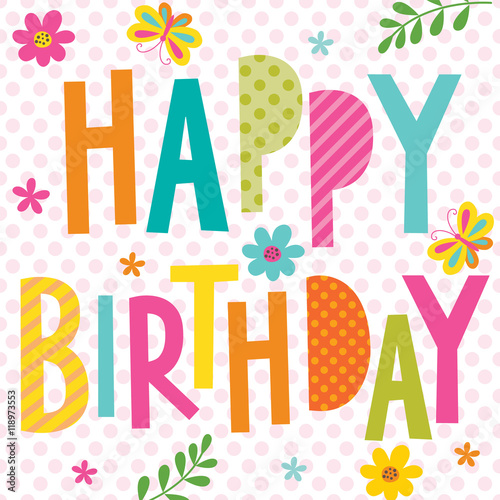 Birthday card with colorful design