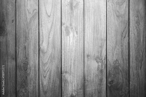 Wood texture pattern or wood background for interior or exterior design with copy space for text or image. Dark edged. Black and white.