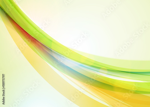 Abstract colorful wave background. Bright shining sun. Summer or spring background. Wave background with light effects. Vector illustration