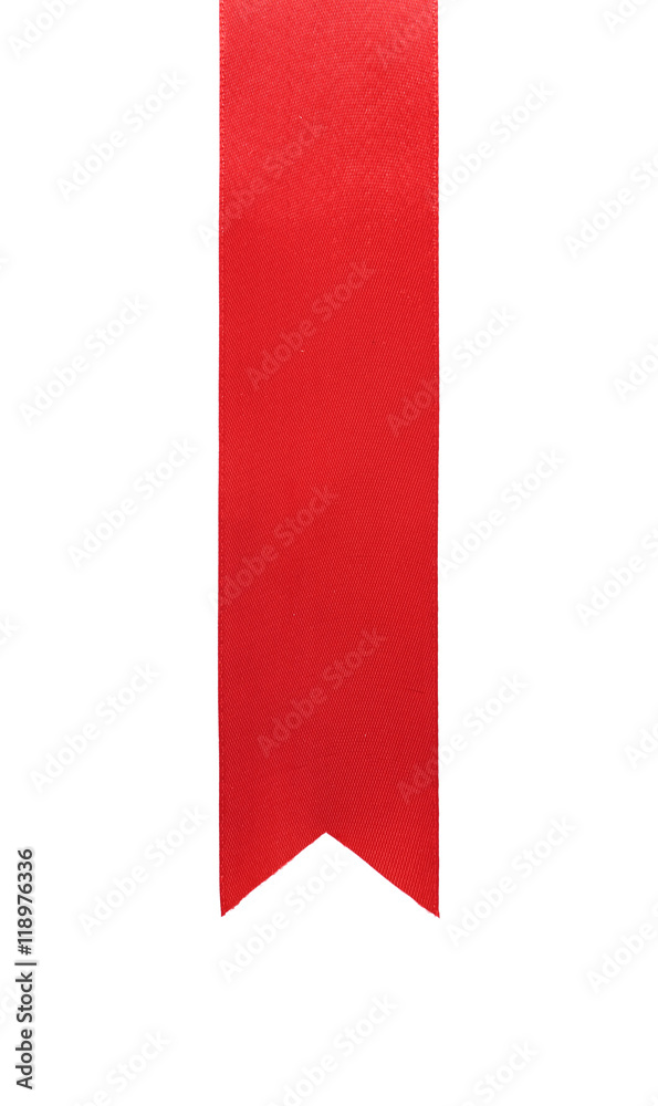 Silk red ribbon isolated on white Silk red ribbon isolated on white