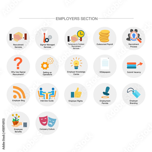employer section icon set