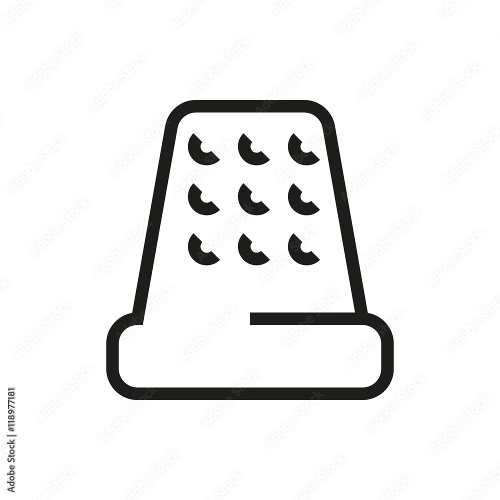 Thimble for hand sewing icon on white background Thimble for hand sewing icon on white background