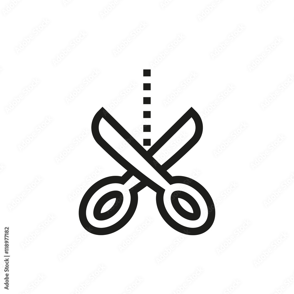 Scissors icon on white background Scissors icon on white background