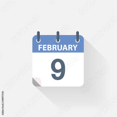9 february calendar icon