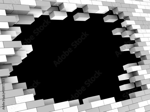brick wall hole