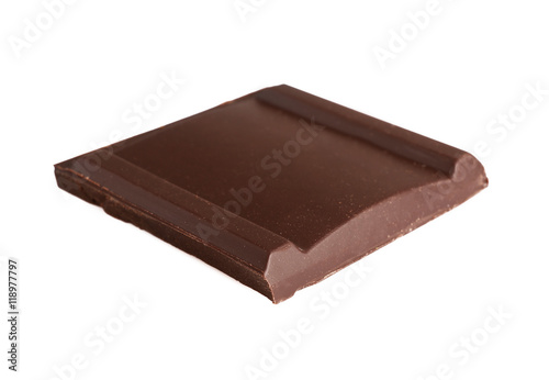 Chocolate piece, isolated on white