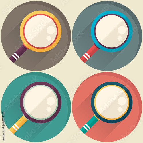 flat icon magnifier design pack