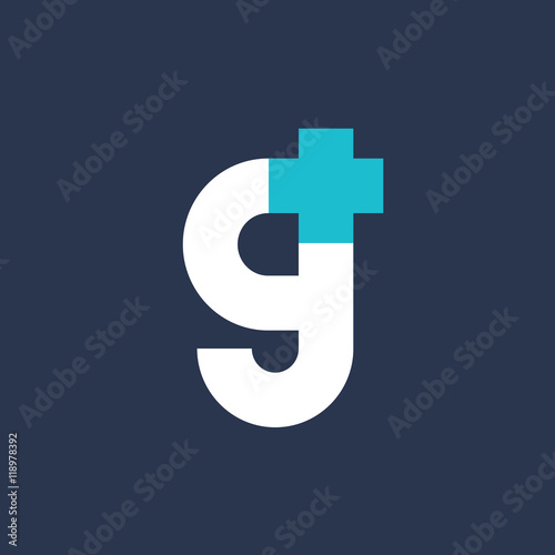 Letter G number 9 cross plus logo icon design template elements
