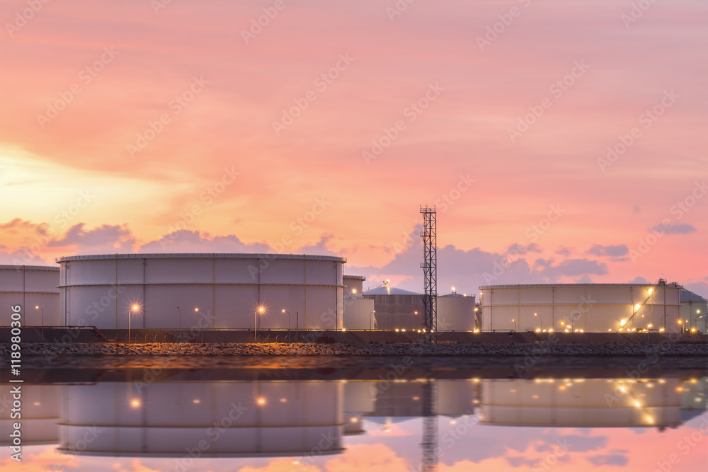Fototapeta premium Natural Gas storage tanks , Oil tank , LPG , Petrochemical plant , Petroleum .