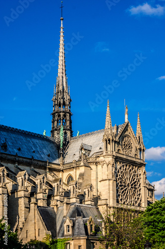 Cathedral Notre Dame (1163 - 1345) de Paris at sunset. France.