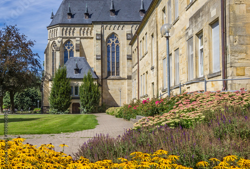 Flowers in front of the Stift Tilbeck in Havixbeck photo