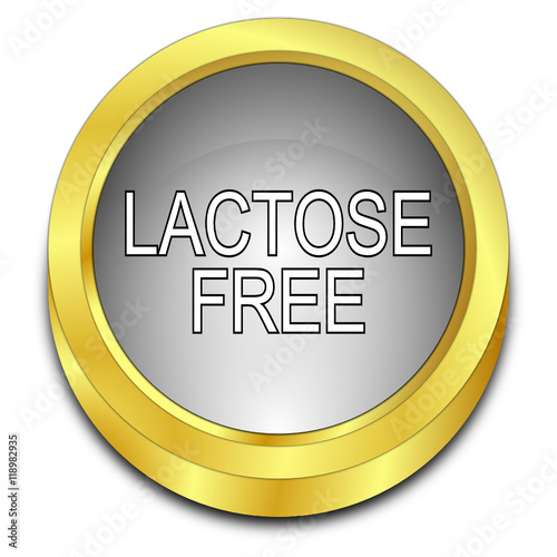 Lactose free Button - 3D illustration