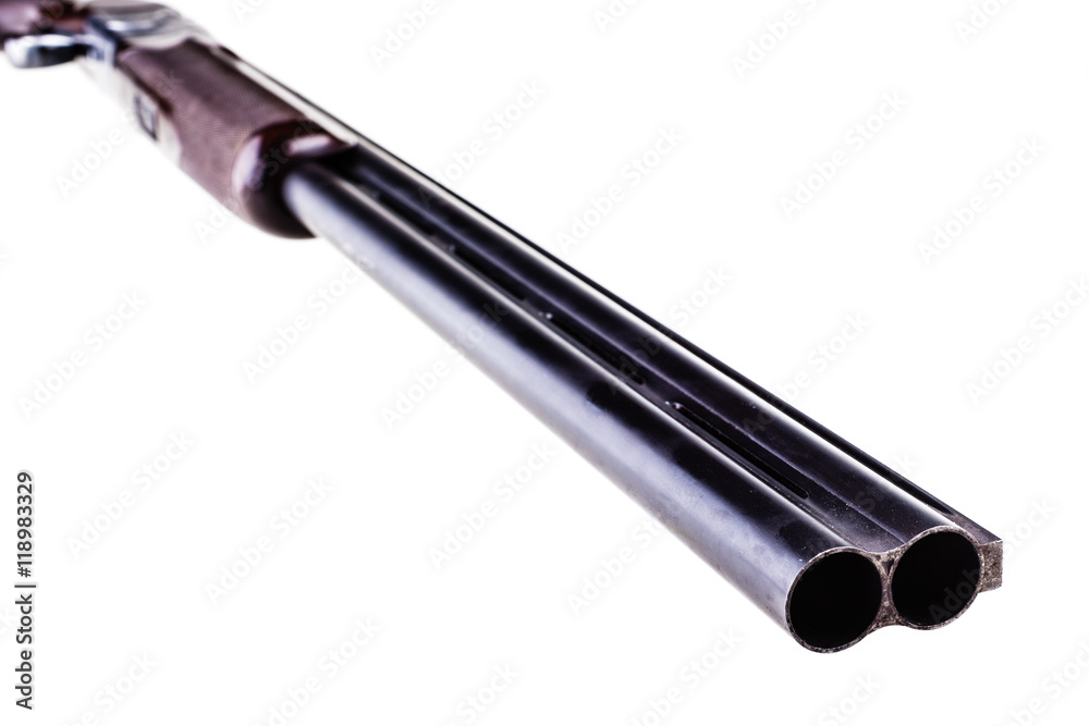 Double barrel shotgun Stock Photo | Adobe Stock