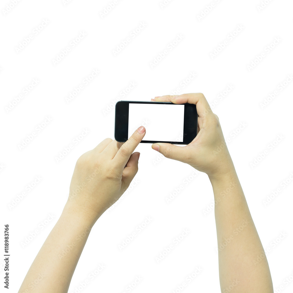 Two hands holding big screen smart phone Two hands holding big screen smart phone