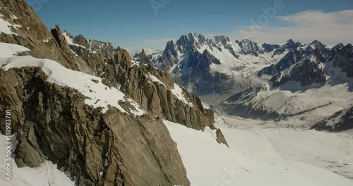 Mt. Aiguille Verte, Mer de Glace Glacier, Mont Blanc Massif,Chamonix,Haute Savoie, France, Europe