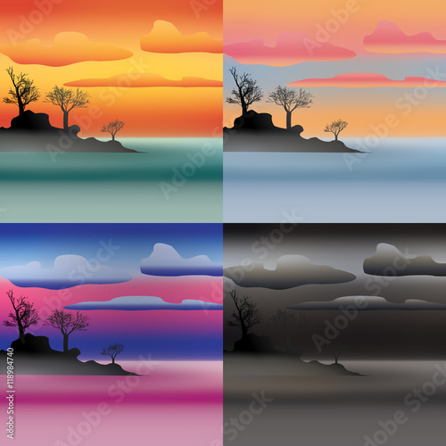 Set of isle landscapes