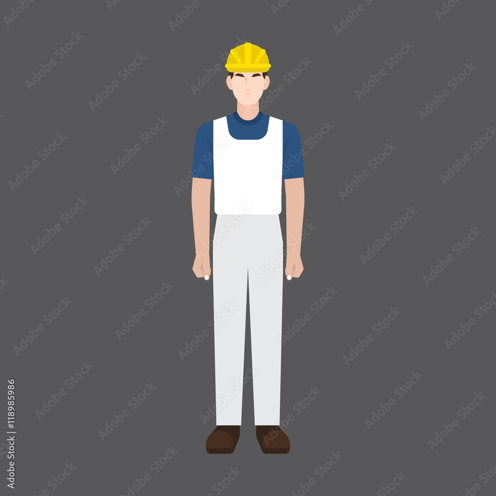 A male avatar of professions people. Front view. Full body. Flat style icons. Occupation avatar. Employee / labor icon. Vector illustration