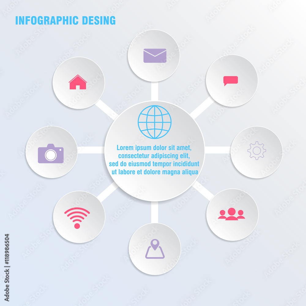 Vector circle elements for infographic. Template for cycling dia Vector circle elements for infographic. Template for cycling dia
