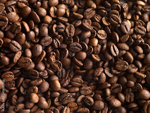 Coffee Beans Background. Close up.