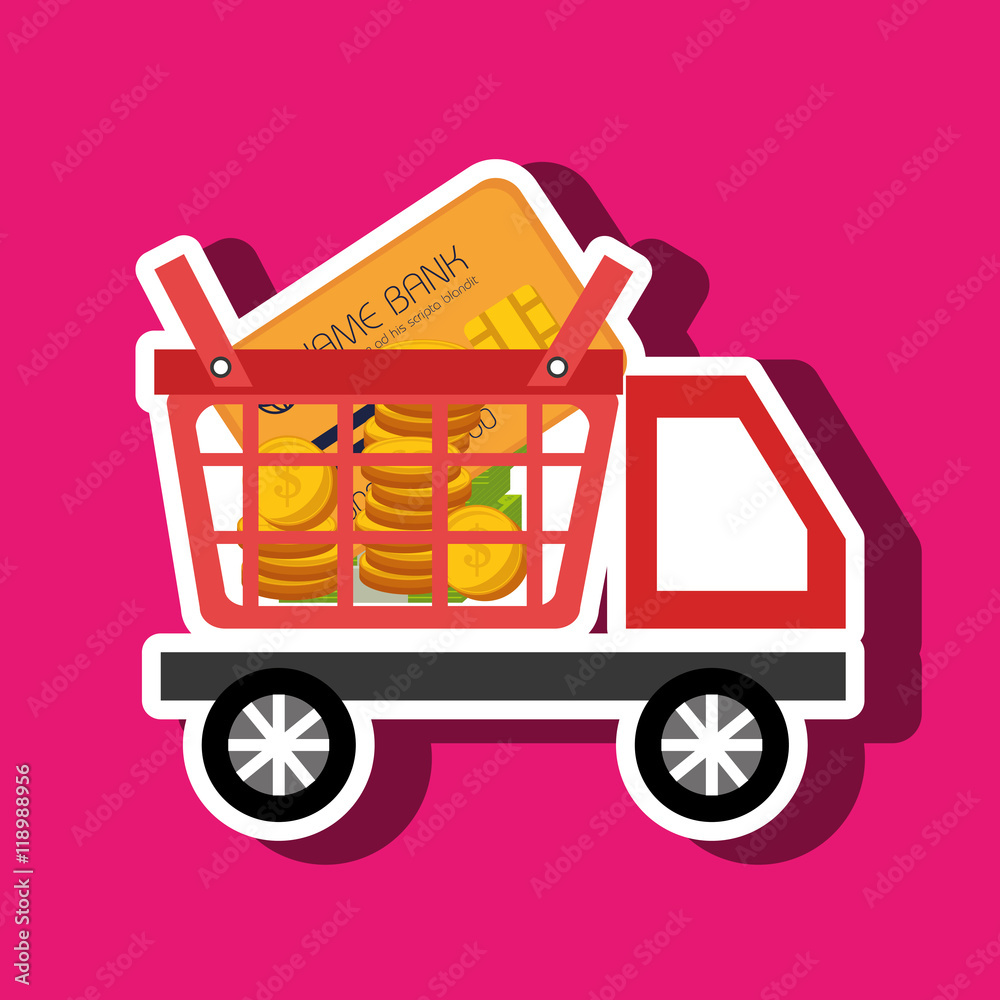 Naklejka premium car shop buy online vector illustration eps 10