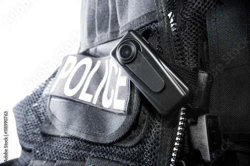 Police Body Camera on Tactical Vest for Officers