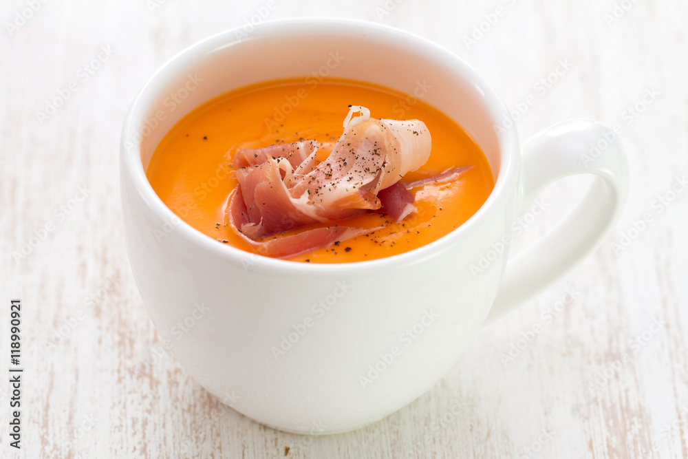 cold summer spanish soup in white cup cold summer spanish soup in white cup