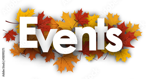 Events background with maple leaves.