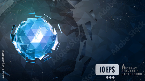 Polygonal_abstract_triangle_sphere_combination_glow_on_dark_back